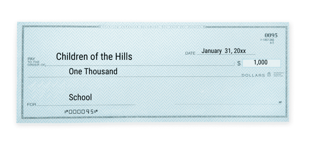 donation check for schools