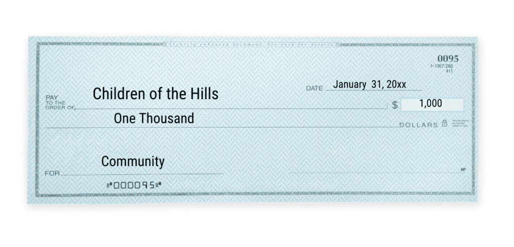 community donation check