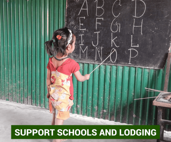 support schools and lodging